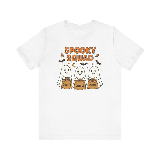 Spooky Squad Coffee Ghosts Tee – Halloween Shirt for Coffee Lovers