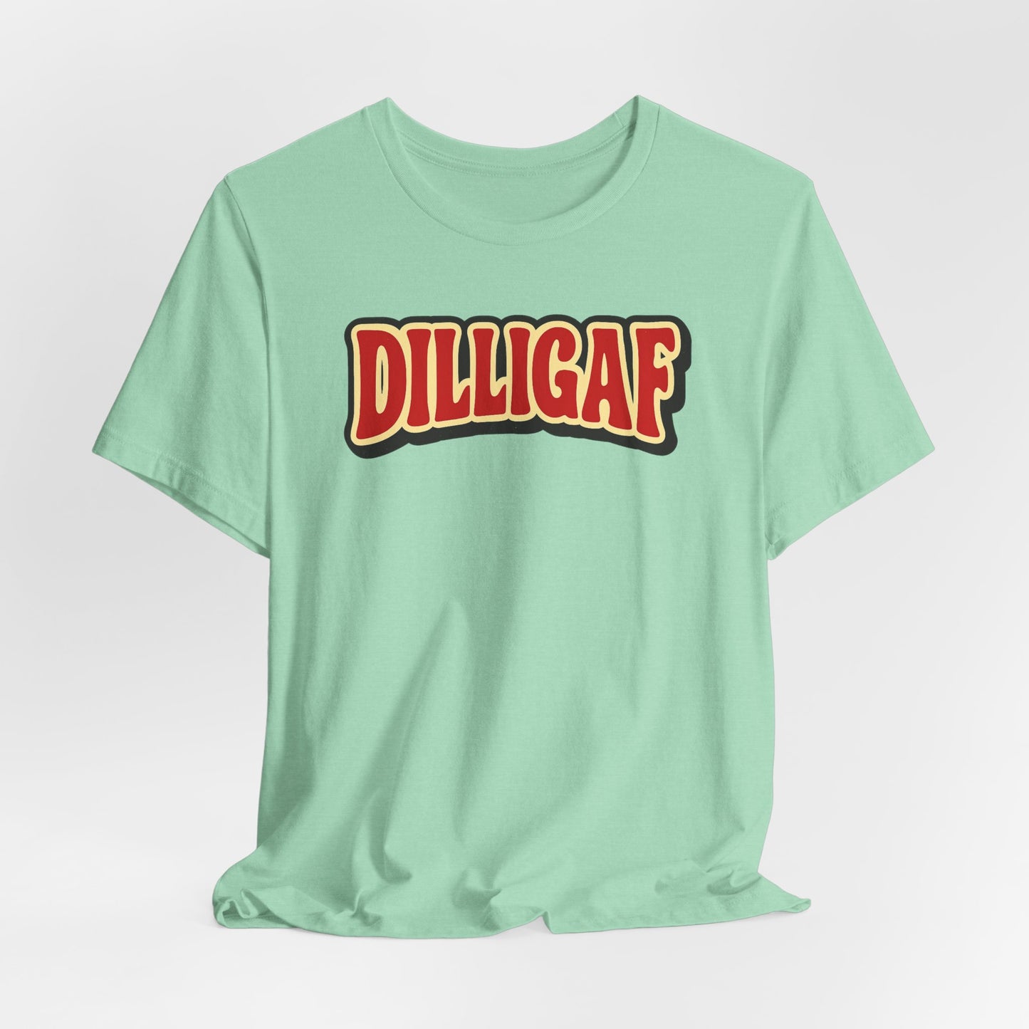DILLIGAF Unisex Jersey Tee - Casual Fun Shirt for Everyday Wear, Gift Idea for Friends, Party Apparel, Humorous Graphic Tee
