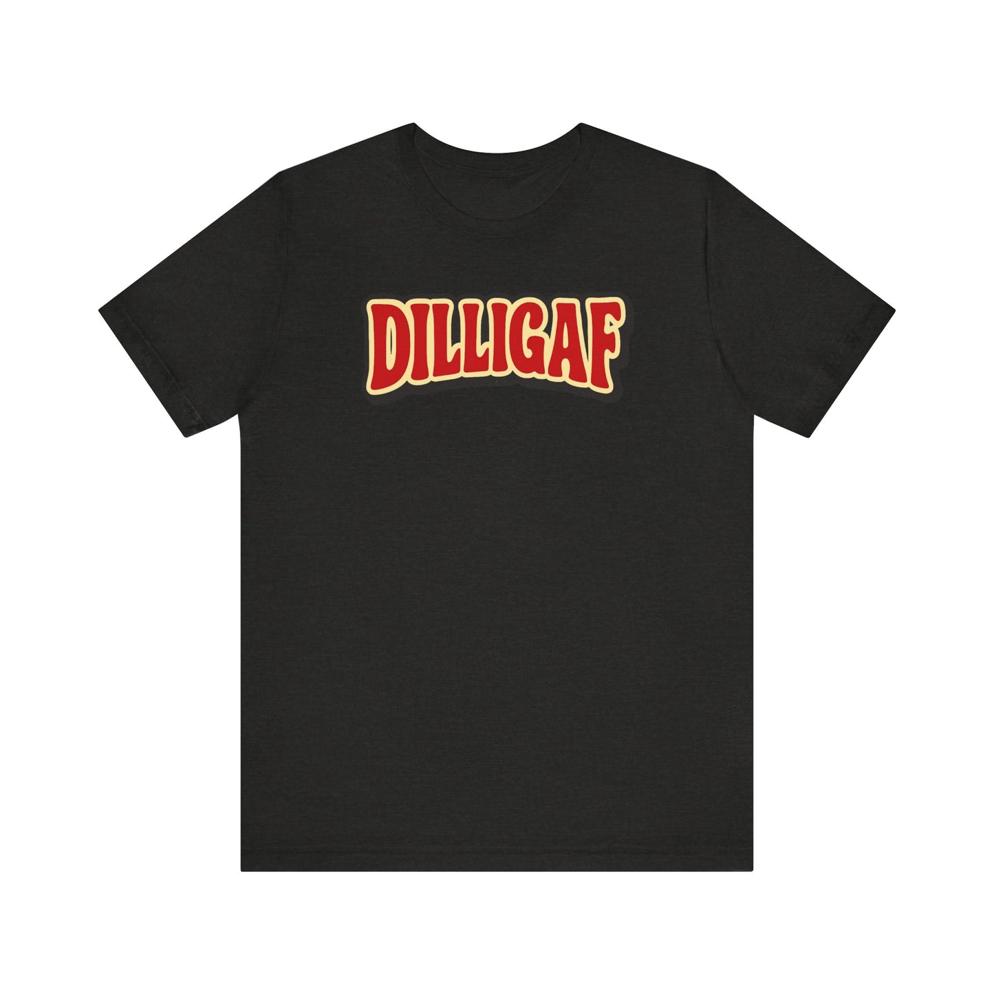 DILLIGAF Unisex Jersey Tee - Casual Fun Shirt for Everyday Wear, Gift Idea for Friends, Party Apparel, Humorous Graphic Tee