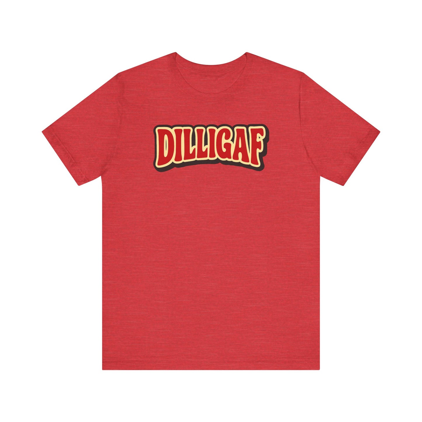 DILLIGAF Unisex Jersey Tee - Casual Fun Shirt for Everyday Wear, Gift Idea for Friends, Party Apparel, Humorous Graphic Tee