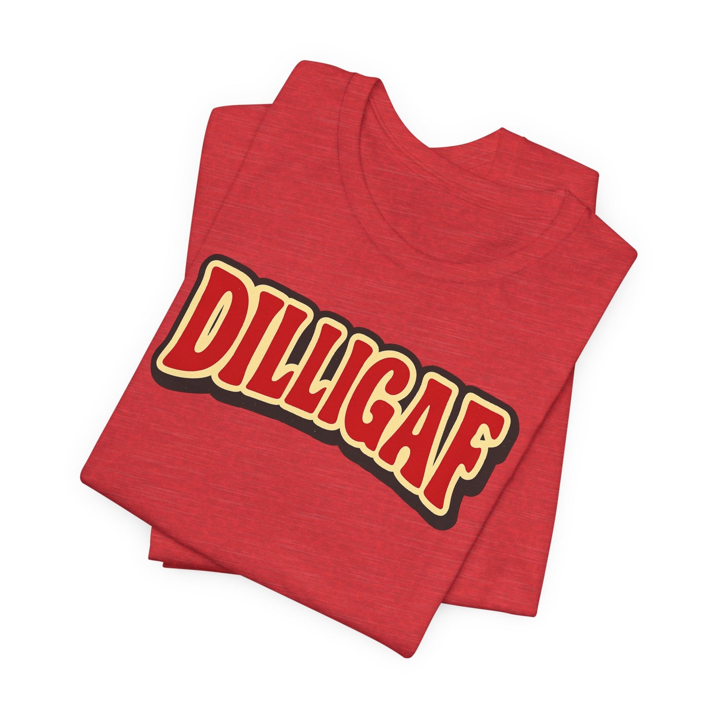 DILLIGAF Unisex Jersey Tee - Casual Fun Shirt for Everyday Wear, Gift Idea for Friends, Party Apparel, Humorous Graphic Tee