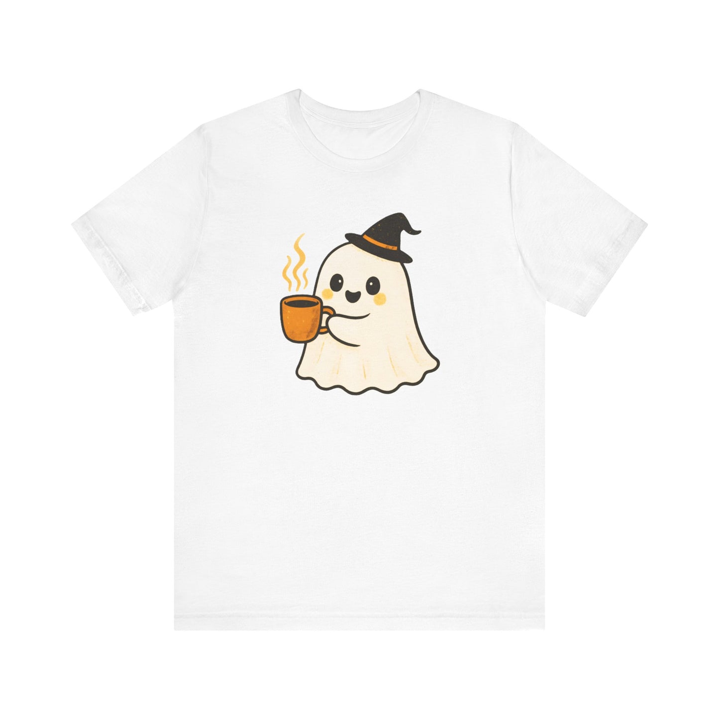 Cute Ghost Coffee Tee, Unisex Halloween Shirt, Funny Pumpkin Spice T-Shirt, Fall Fashion Top, Holiday Gift Idea