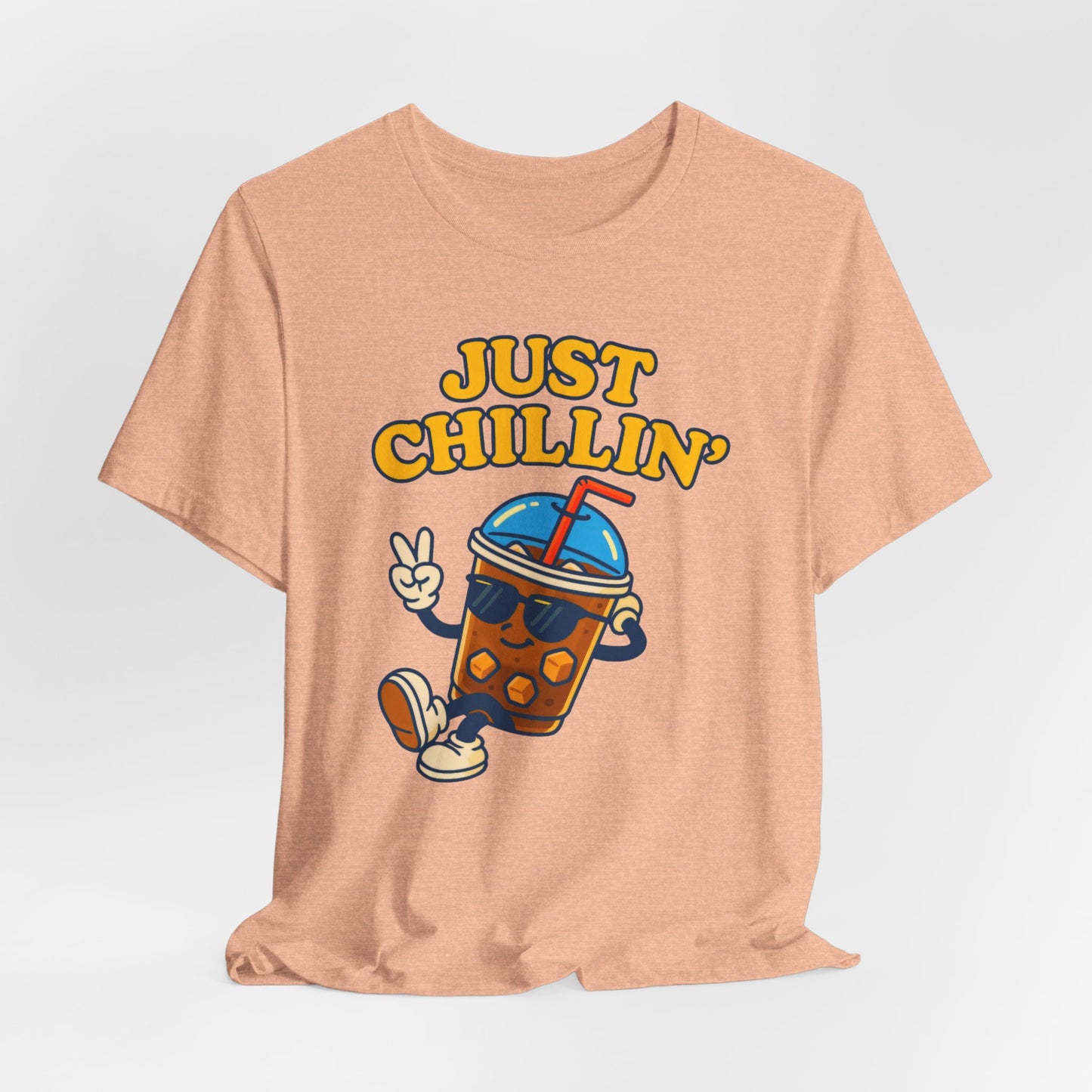 Playful Chillin' Tee, Relaxed Style Tee, Summer Outfit, Casual Wear, Gift for Friends, Beverage Lovers T-Shirt