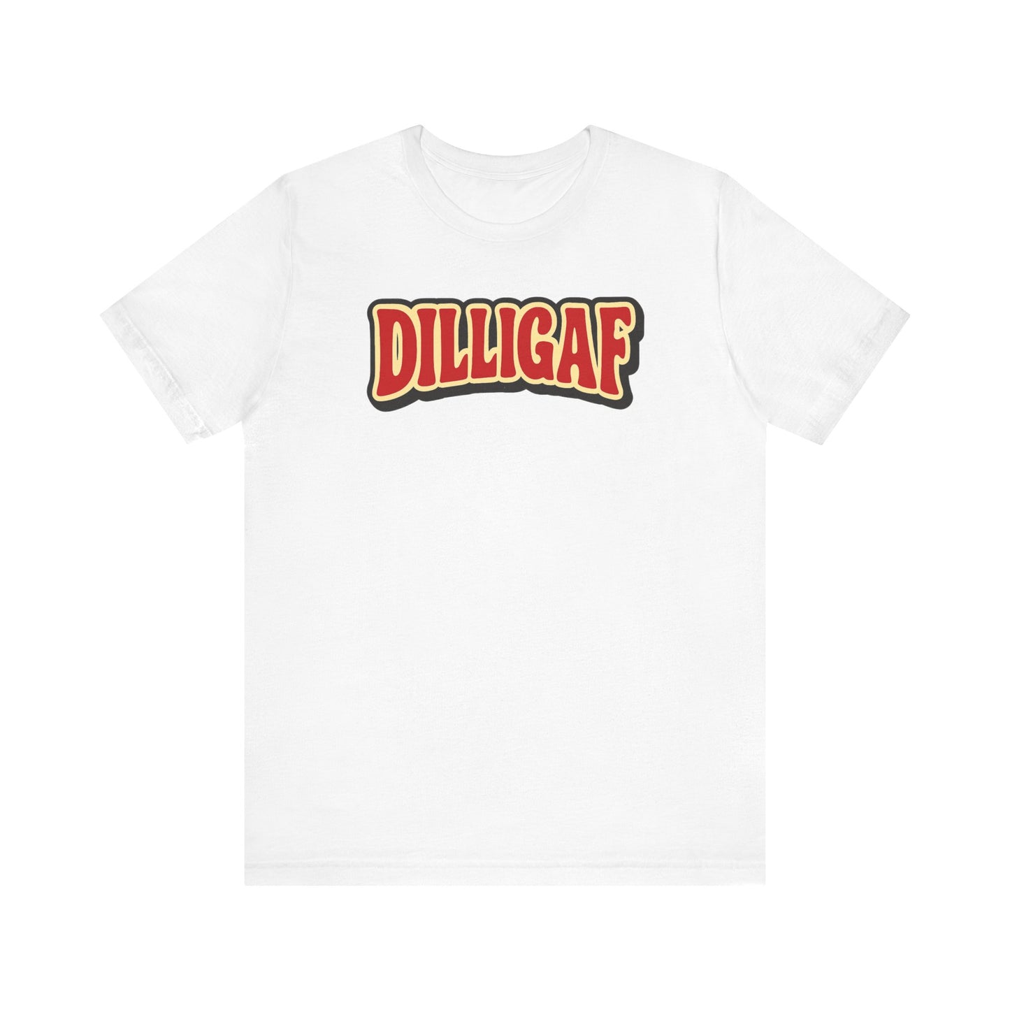 DILLIGAF Unisex Jersey Tee - Casual Fun Shirt for Everyday Wear, Gift Idea for Friends, Party Apparel, Humorous Graphic Tee