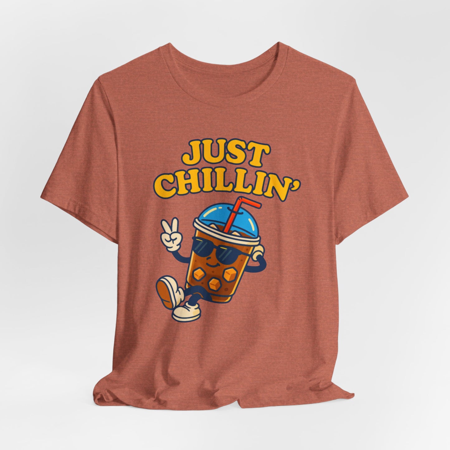 Playful Chillin' Tee, Relaxed Style Tee, Summer Outfit, Casual Wear, Gift for Friends, Beverage Lovers T-Shirt