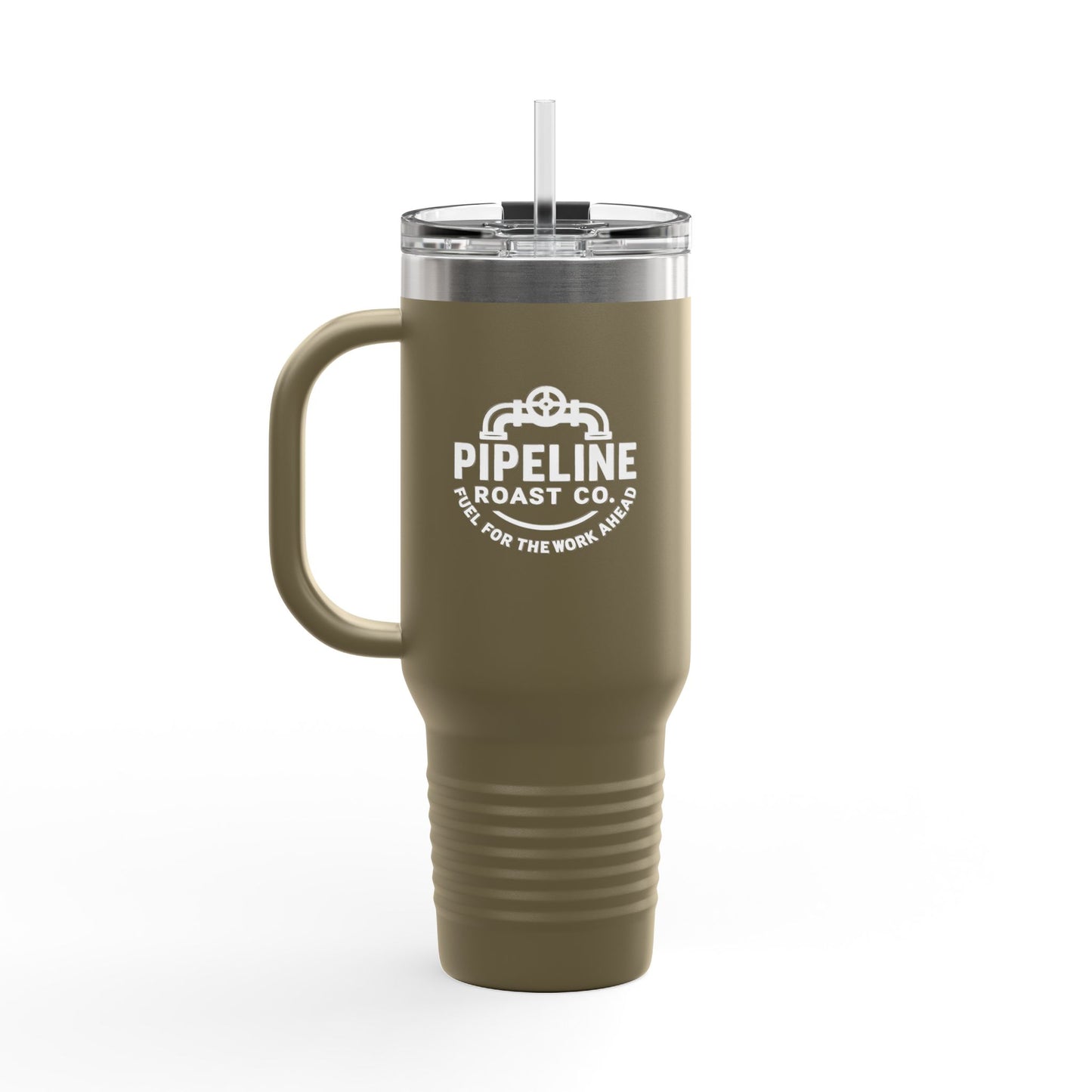Pipeline Roast Co. 40oz Insulated Tumbler with Handle – Stainless Steel Coffee Travel Mug, Leak-Proof & Double-Wall Vacuum Sealed