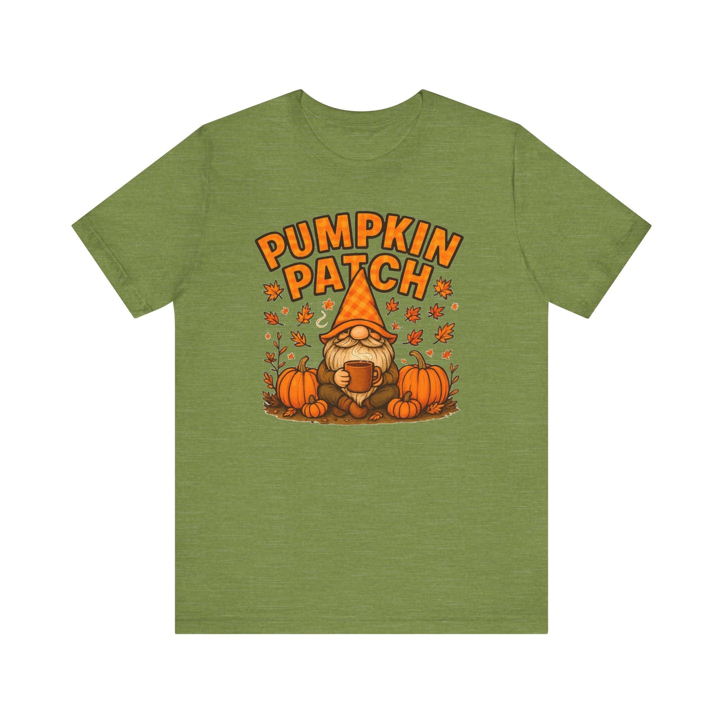 Fall Pumpkin Patch Tee, Cozy Autumn T-Shirt, Seasonal Gnome Shirt, Halloween Fun Apparel, Graphic Tee for Nature Lovers