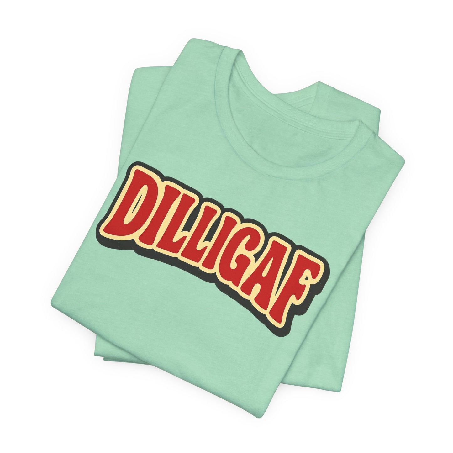 DILLIGAF Unisex Jersey Tee - Casual Fun Shirt for Everyday Wear, Gift Idea for Friends, Party Apparel, Humorous Graphic Tee