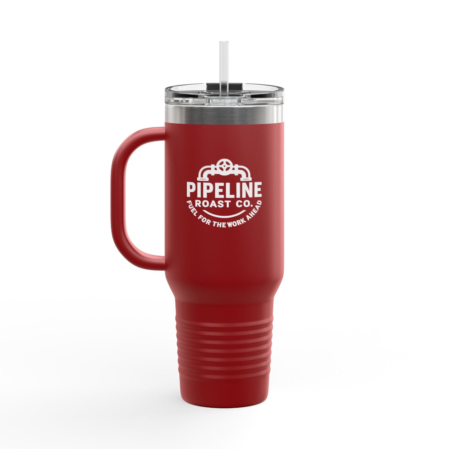 Pipeline Roast Co. 40oz Insulated Tumbler with Handle – Stainless Steel Coffee Travel Mug, Leak-Proof & Double-Wall Vacuum Sealed