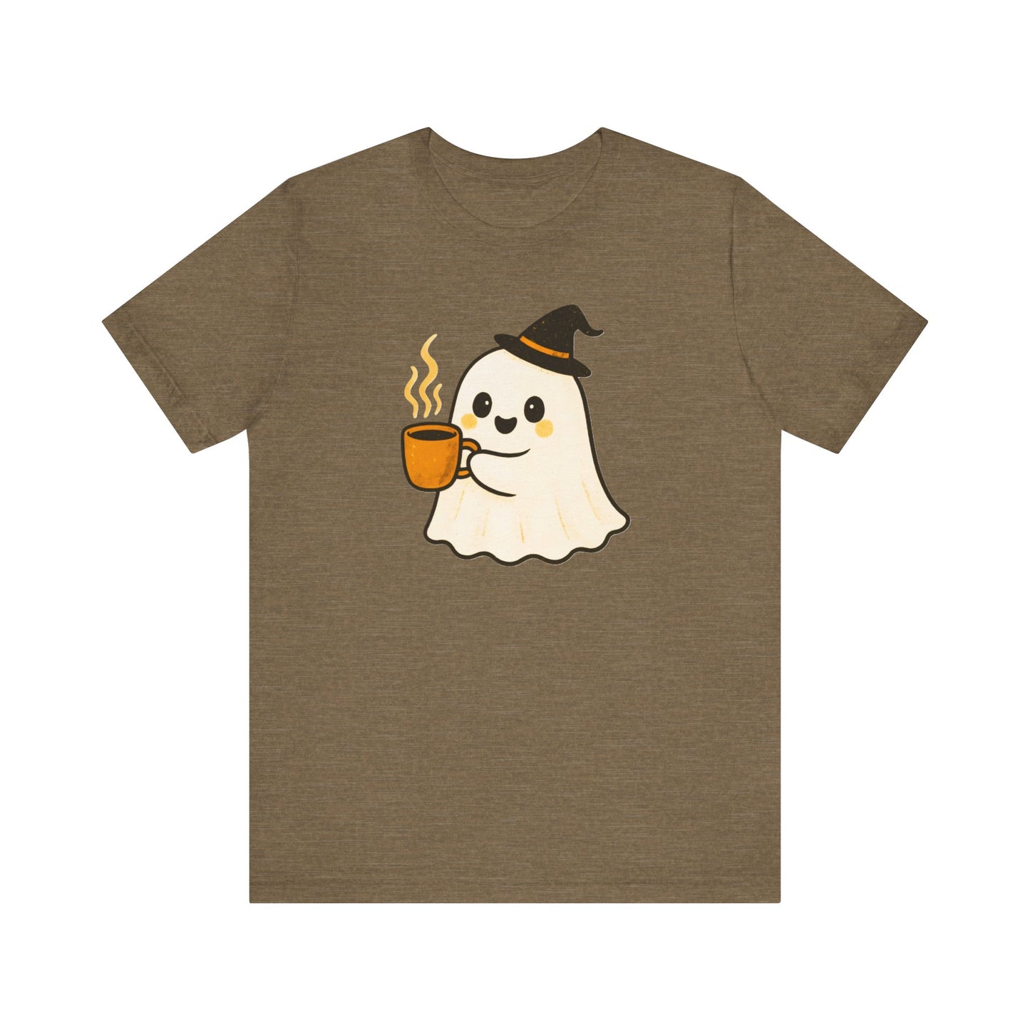 Cute Ghost Coffee Tee, Unisex Halloween Shirt, Funny Pumpkin Spice T-Shirt, Fall Fashion Top, Holiday Gift Idea