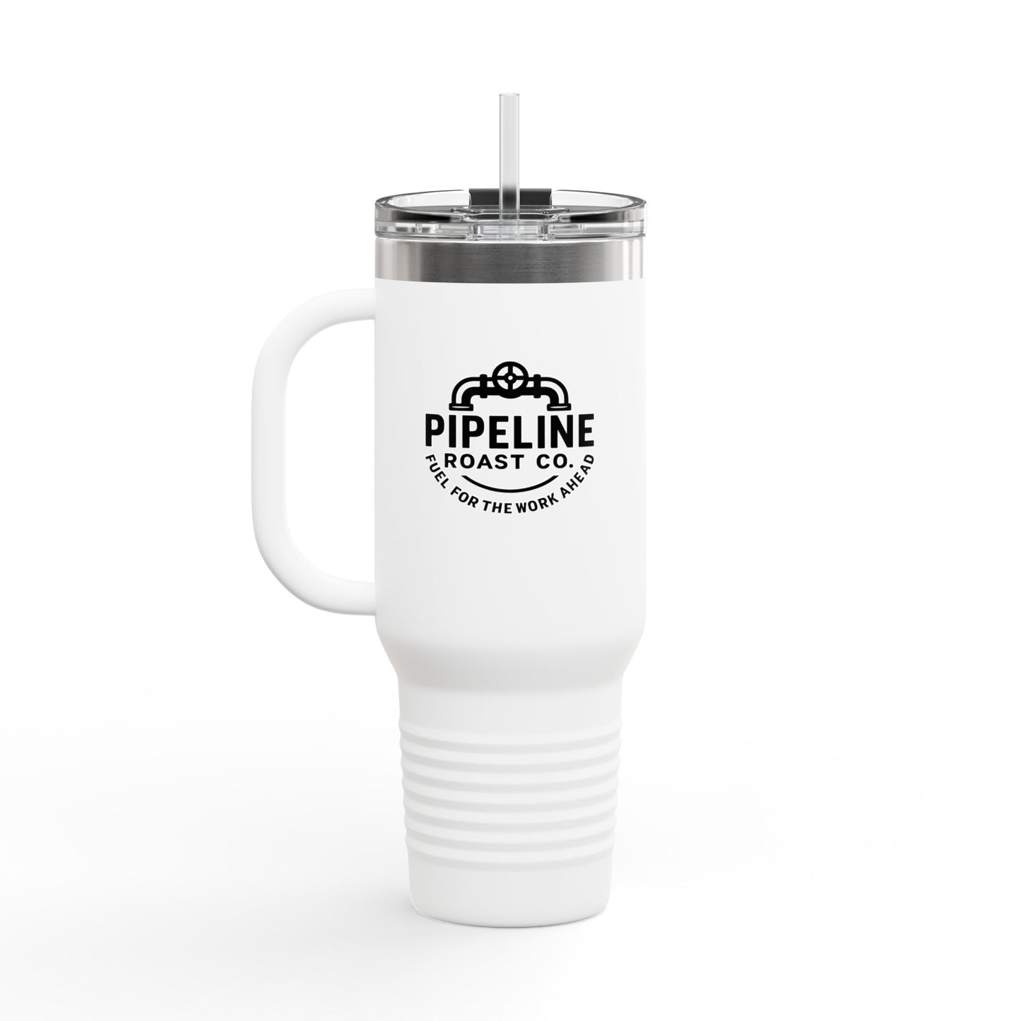Pipeline Roast Co. 40oz Insulated Tumbler with Handle – Stainless Steel Coffee Travel Mug, Leak-Proof & Double-Wall Vacuum Sealed