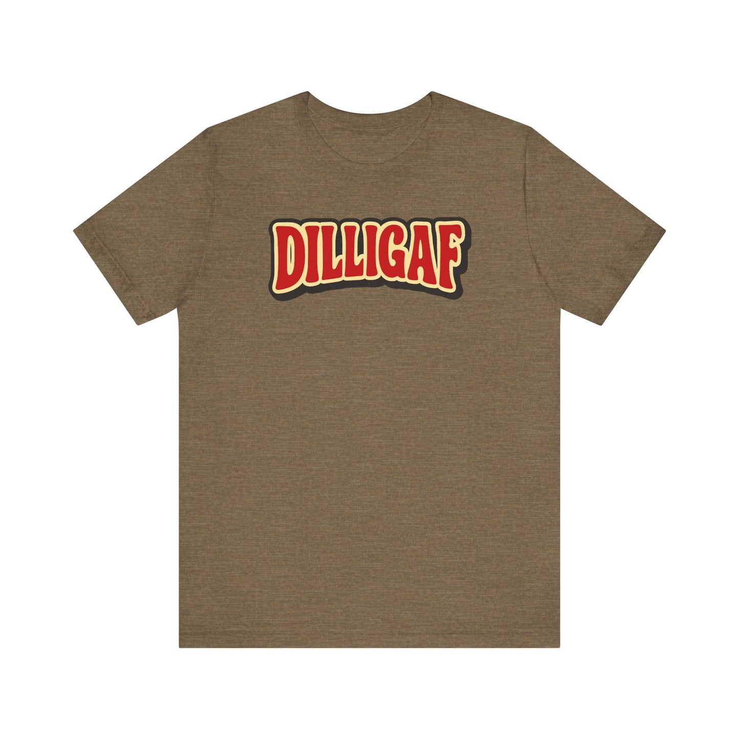 DILLIGAF Unisex Jersey Tee - Casual Fun Shirt for Everyday Wear, Gift Idea for Friends, Party Apparel, Humorous Graphic Tee