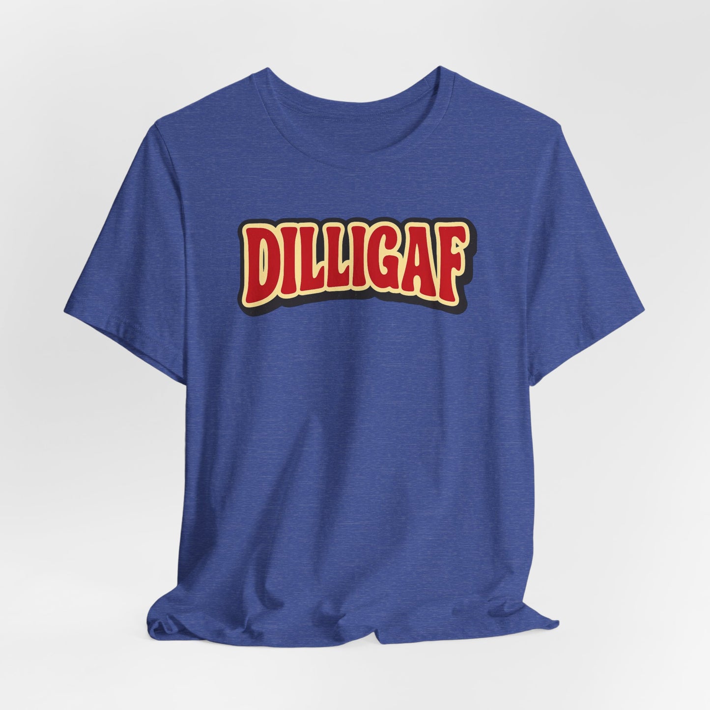 DILLIGAF Unisex Jersey Tee - Casual Fun Shirt for Everyday Wear, Gift Idea for Friends, Party Apparel, Humorous Graphic Tee