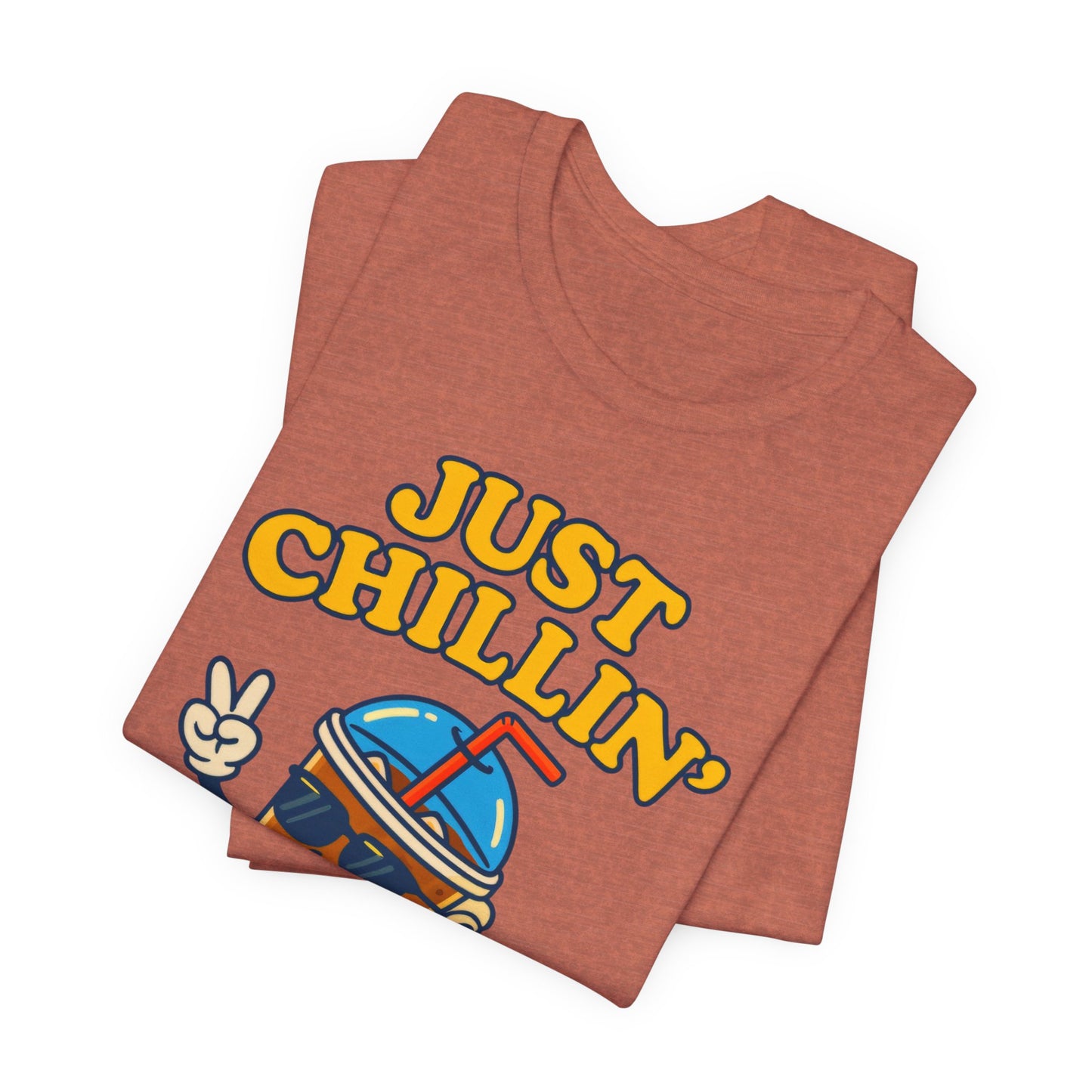 Playful Chillin' Tee, Relaxed Style Tee, Summer Outfit, Casual Wear, Gift for Friends, Beverage Lovers T-Shirt
