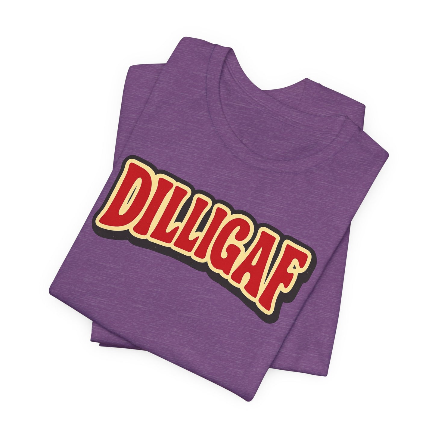 DILLIGAF Unisex Jersey Tee - Casual Fun Shirt for Everyday Wear, Gift Idea for Friends, Party Apparel, Humorous Graphic Tee
