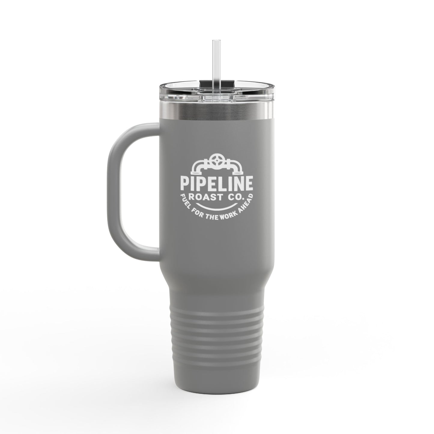 Pipeline Roast Co. 40oz Insulated Tumbler with Handle – Stainless Steel Coffee Travel Mug, Leak-Proof & Double-Wall Vacuum Sealed