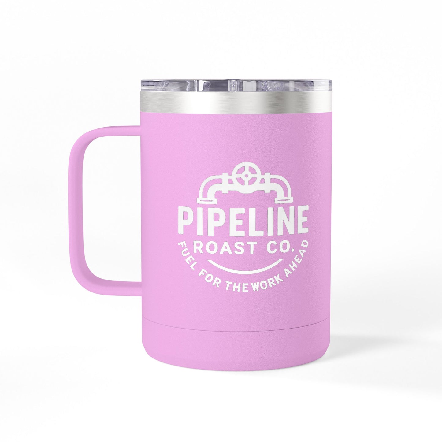 Pipeline Roast Co. 15oz Insulated Coffee Tumbler – Stainless Steel Travel Mug with Handle, Leak-Proof Lid & Double-Wall Vacuum Insulation