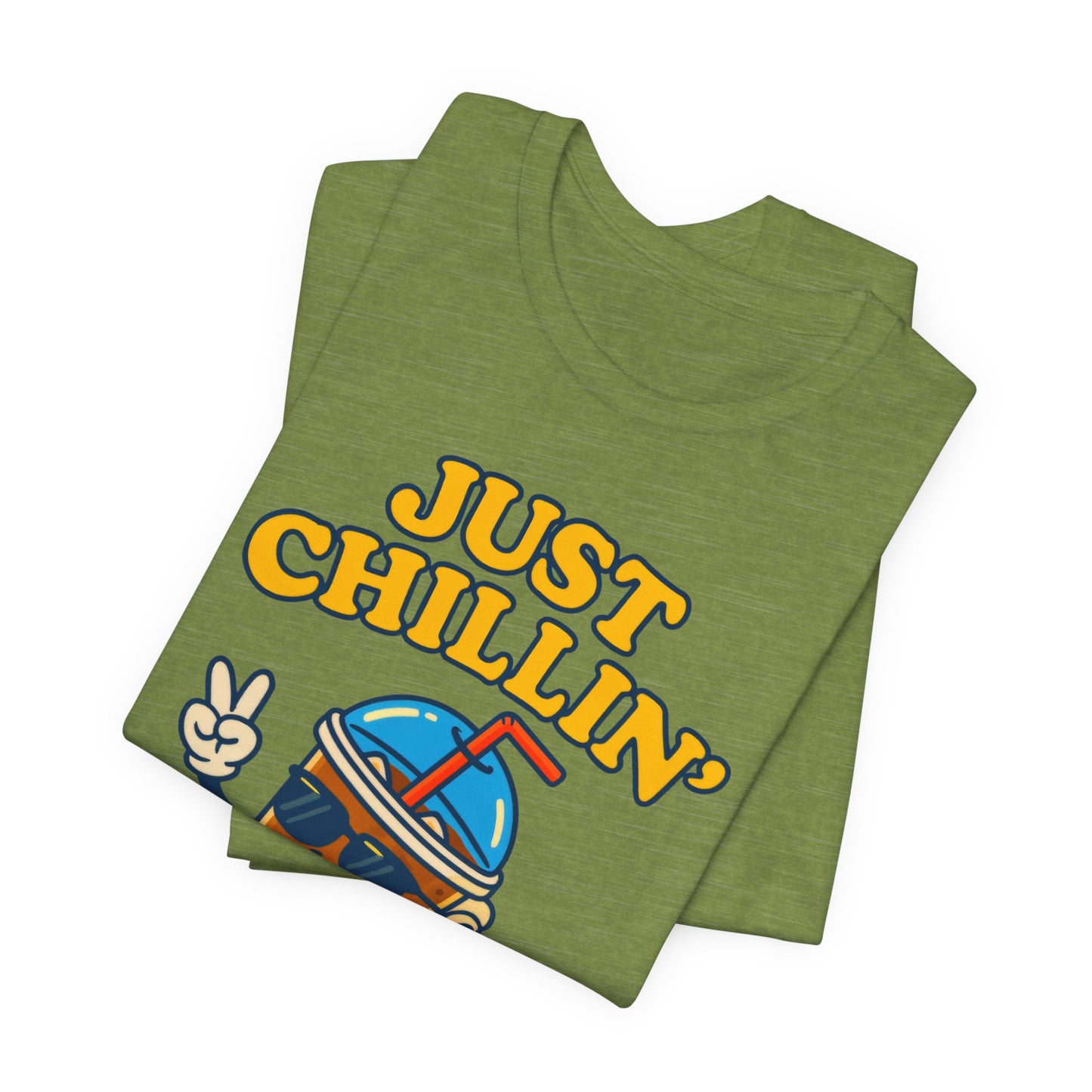 Playful Chillin' Tee, Relaxed Style Tee, Summer Outfit, Casual Wear, Gift for Friends, Beverage Lovers T-Shirt