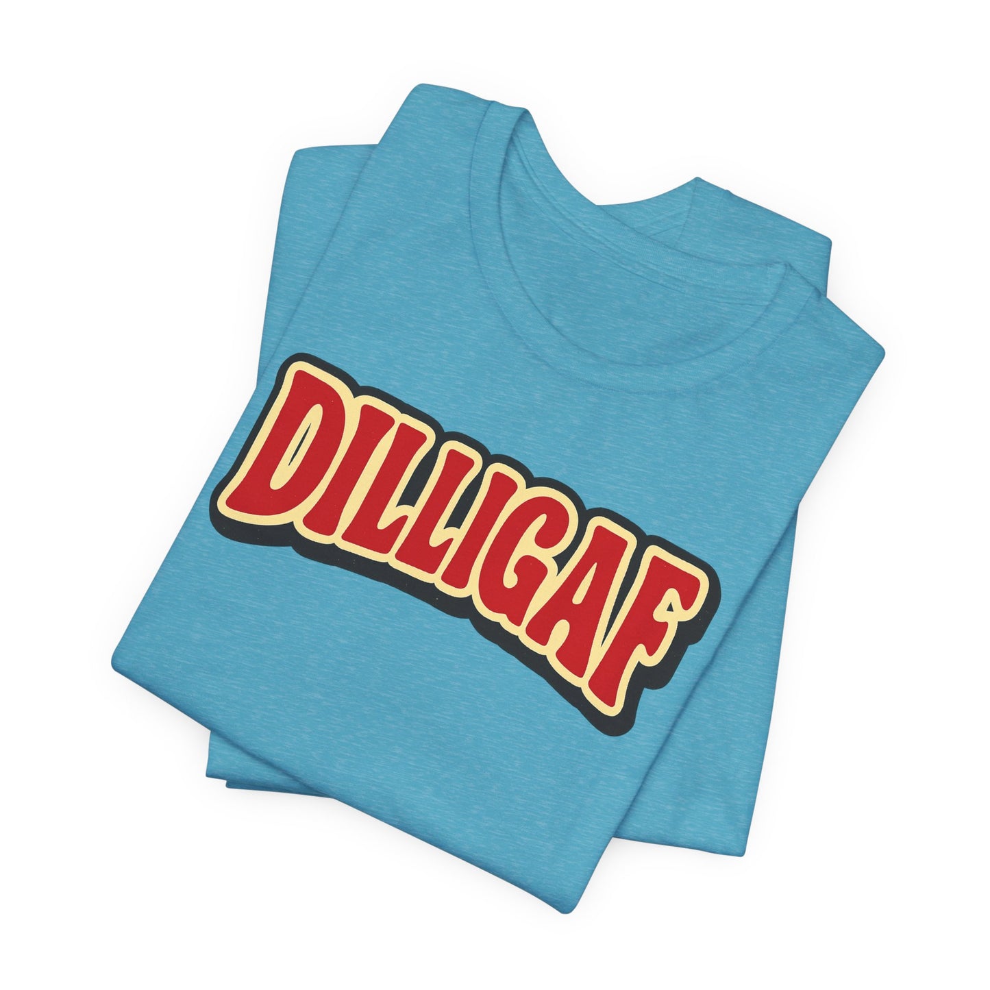 DILLIGAF Unisex Jersey Tee - Casual Fun Shirt for Everyday Wear, Gift Idea for Friends, Party Apparel, Humorous Graphic Tee