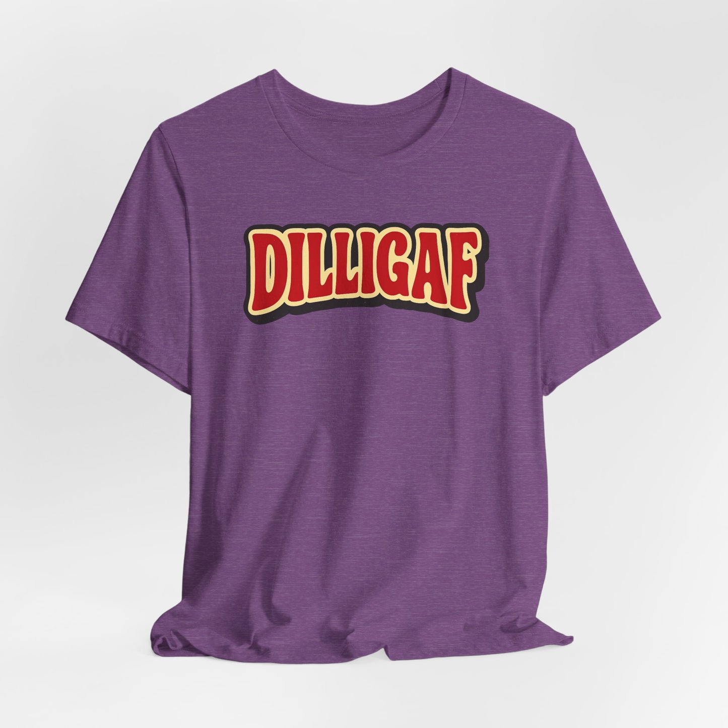 DILLIGAF Unisex Jersey Tee - Casual Fun Shirt for Everyday Wear, Gift Idea for Friends, Party Apparel, Humorous Graphic Tee