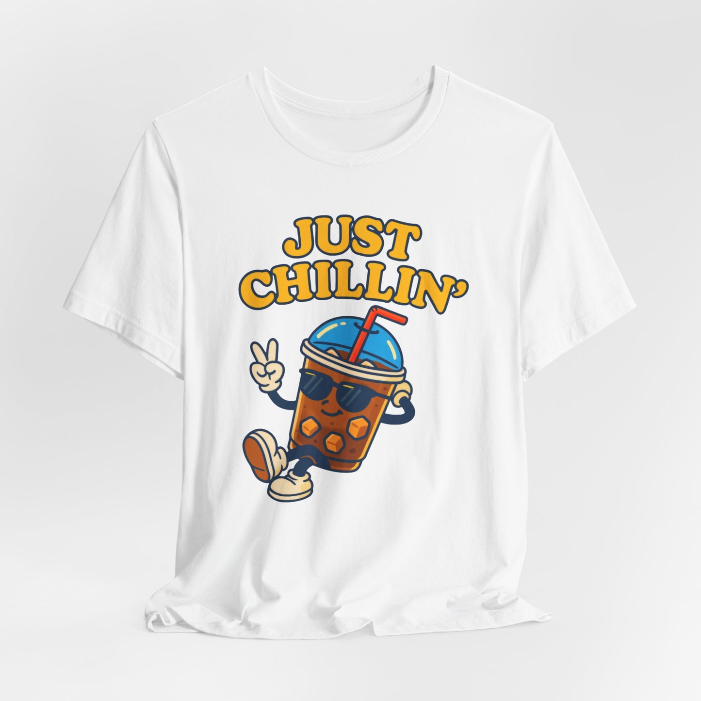 Playful Chillin' Tee, Relaxed Style Tee, Summer Outfit, Casual Wear, Gift for Friends, Beverage Lovers T-Shirt