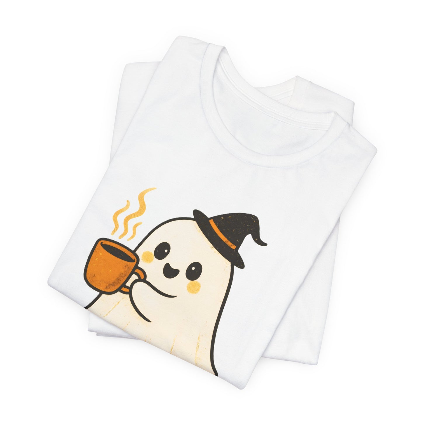 Cute Ghost Coffee Tee, Unisex Halloween Shirt, Funny Pumpkin Spice T-Shirt, Fall Fashion Top, Holiday Gift Idea