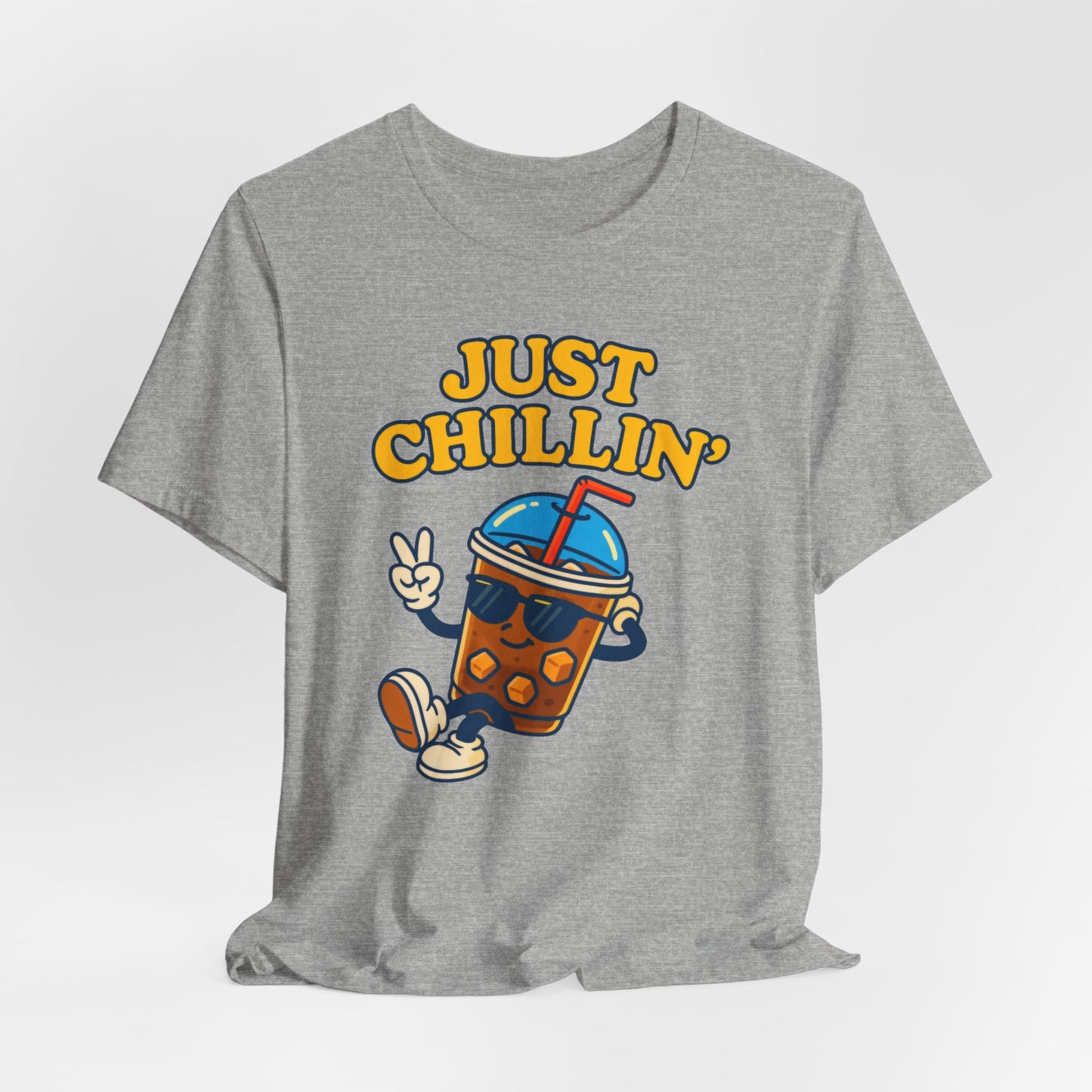 Playful Chillin' Tee, Relaxed Style Tee, Summer Outfit, Casual Wear, Gift for Friends, Beverage Lovers T-Shirt