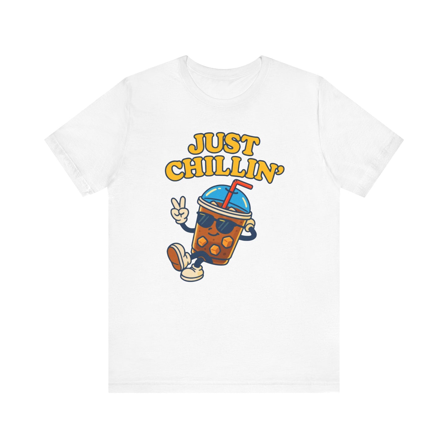 Playful Chillin' Tee, Relaxed Style Tee, Summer Outfit, Casual Wear, Gift for Friends, Beverage Lovers T-Shirt