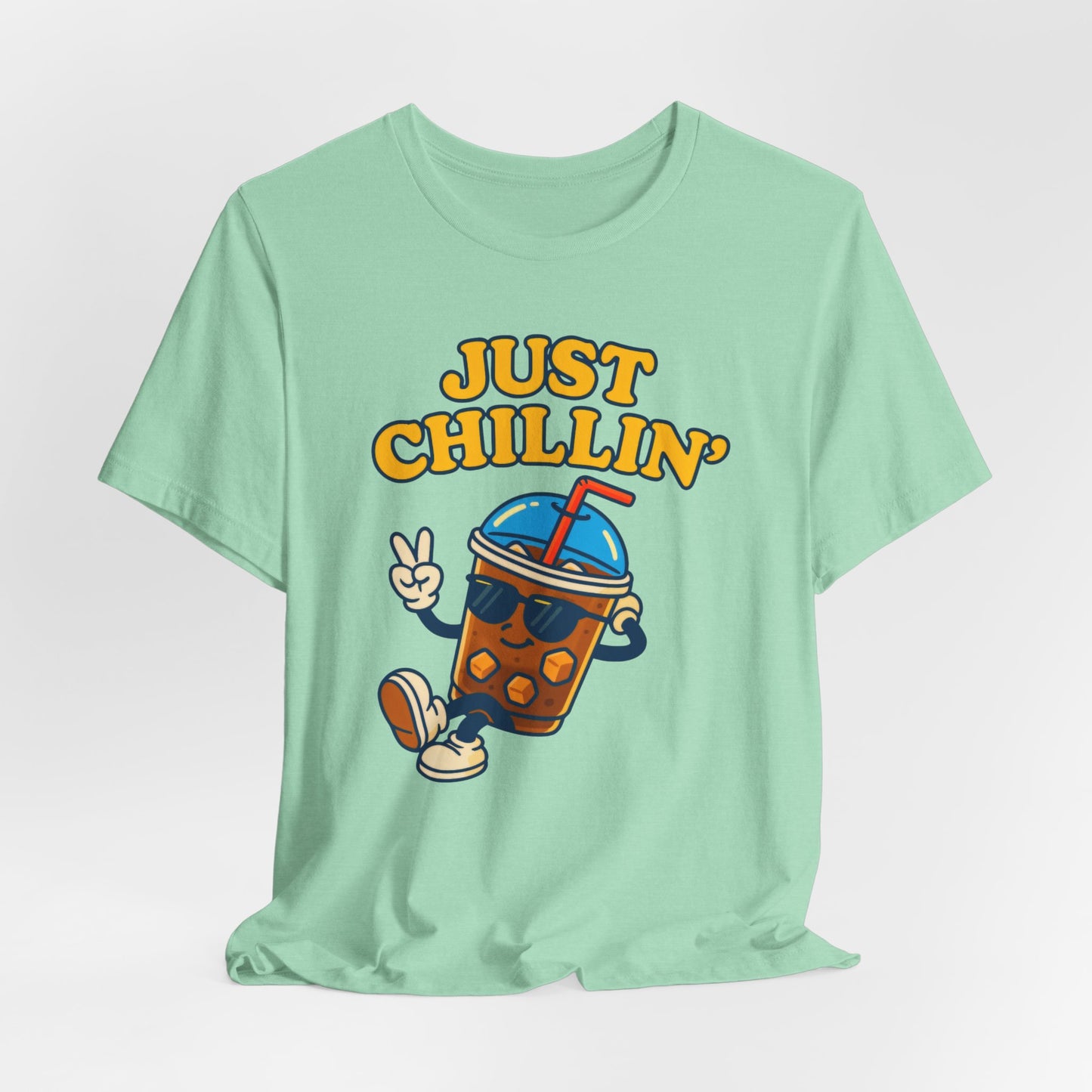 Playful Chillin' Tee, Relaxed Style Tee, Summer Outfit, Casual Wear, Gift for Friends, Beverage Lovers T-Shirt