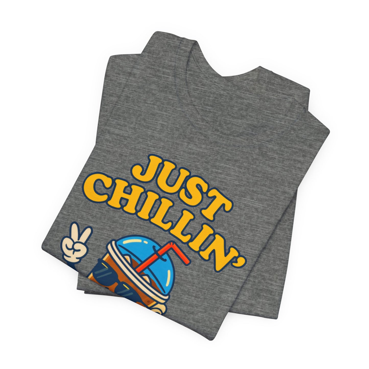 Playful Chillin' Tee, Relaxed Style Tee, Summer Outfit, Casual Wear, Gift for Friends, Beverage Lovers T-Shirt