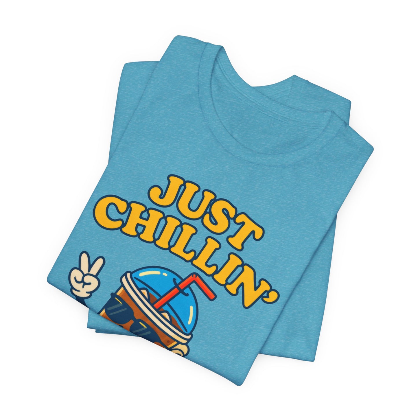 Playful Chillin' Tee, Relaxed Style Tee, Summer Outfit, Casual Wear, Gift for Friends, Beverage Lovers T-Shirt