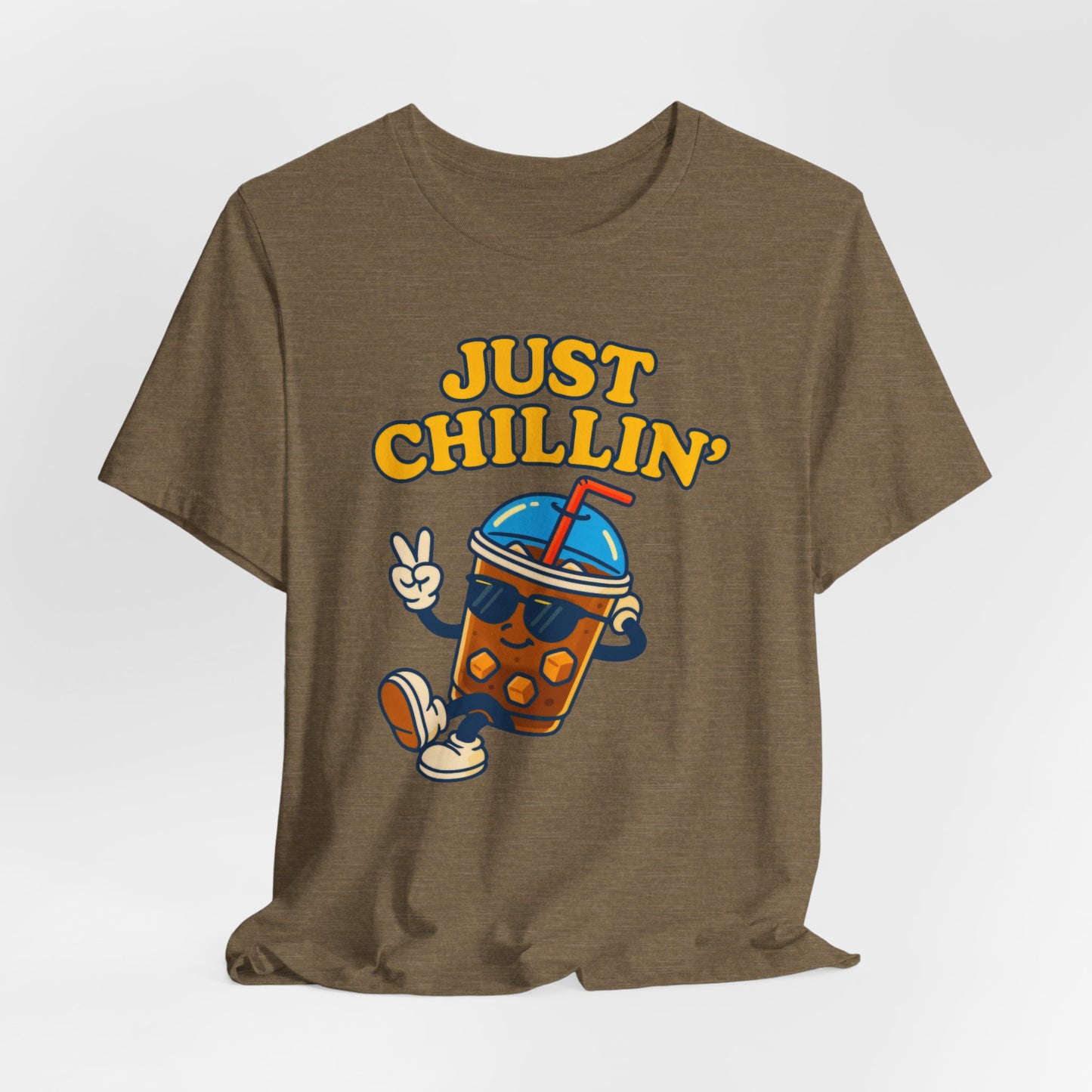Playful Chillin' Tee, Relaxed Style Tee, Summer Outfit, Casual Wear, Gift for Friends, Beverage Lovers T-Shirt