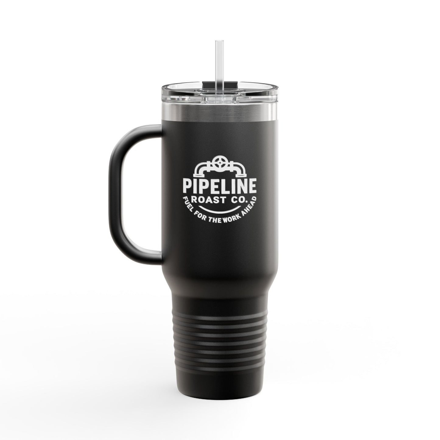 Pipeline Roast Co. 40oz Insulated Tumbler with Handle – Stainless Steel Coffee Travel Mug, Leak-Proof & Double-Wall Vacuum Sealed
