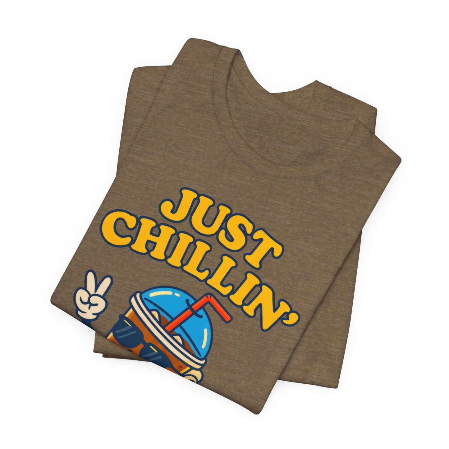 Playful Chillin' Tee, Relaxed Style Tee, Summer Outfit, Casual Wear, Gift for Friends, Beverage Lovers T-Shirt