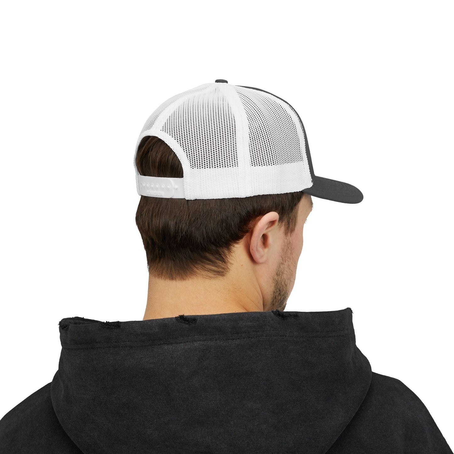 Pipeline Roast Co. Trucker Hat – Snapback Mesh Back Cap with Embroidered Logo, Adjustable Mid-Profile Design