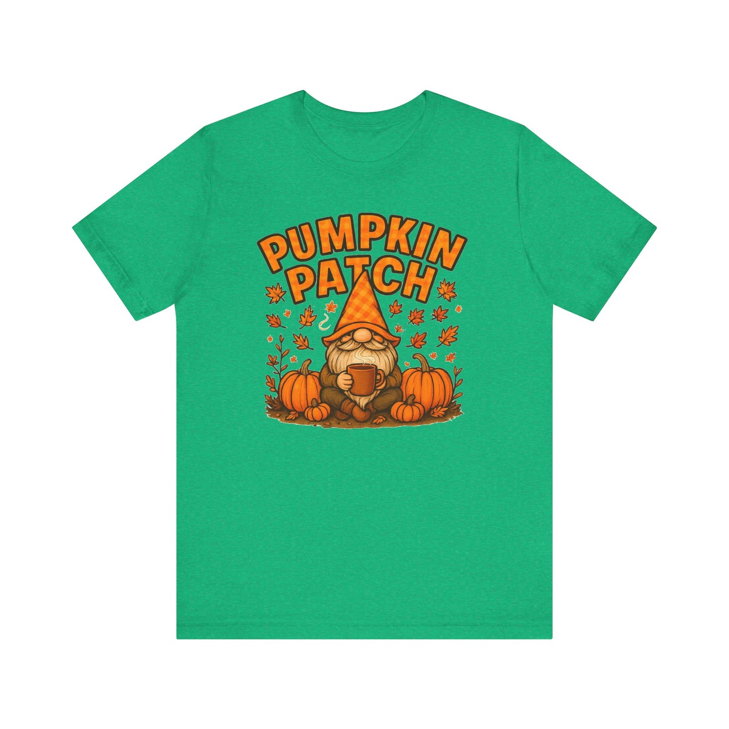 Fall Pumpkin Patch Tee, Cozy Autumn T-Shirt, Seasonal Gnome Shirt, Halloween Fun Apparel, Graphic Tee for Nature Lovers