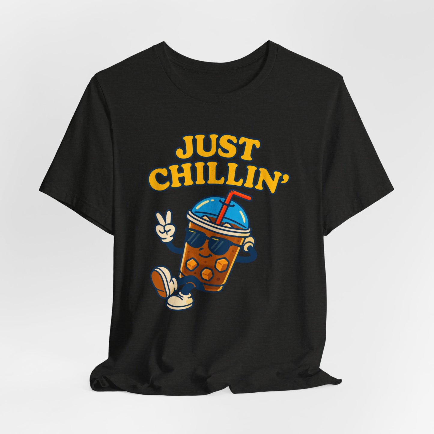 Playful Chillin' Tee, Relaxed Style Tee, Summer Outfit, Casual Wear, Gift for Friends, Beverage Lovers T-Shirt