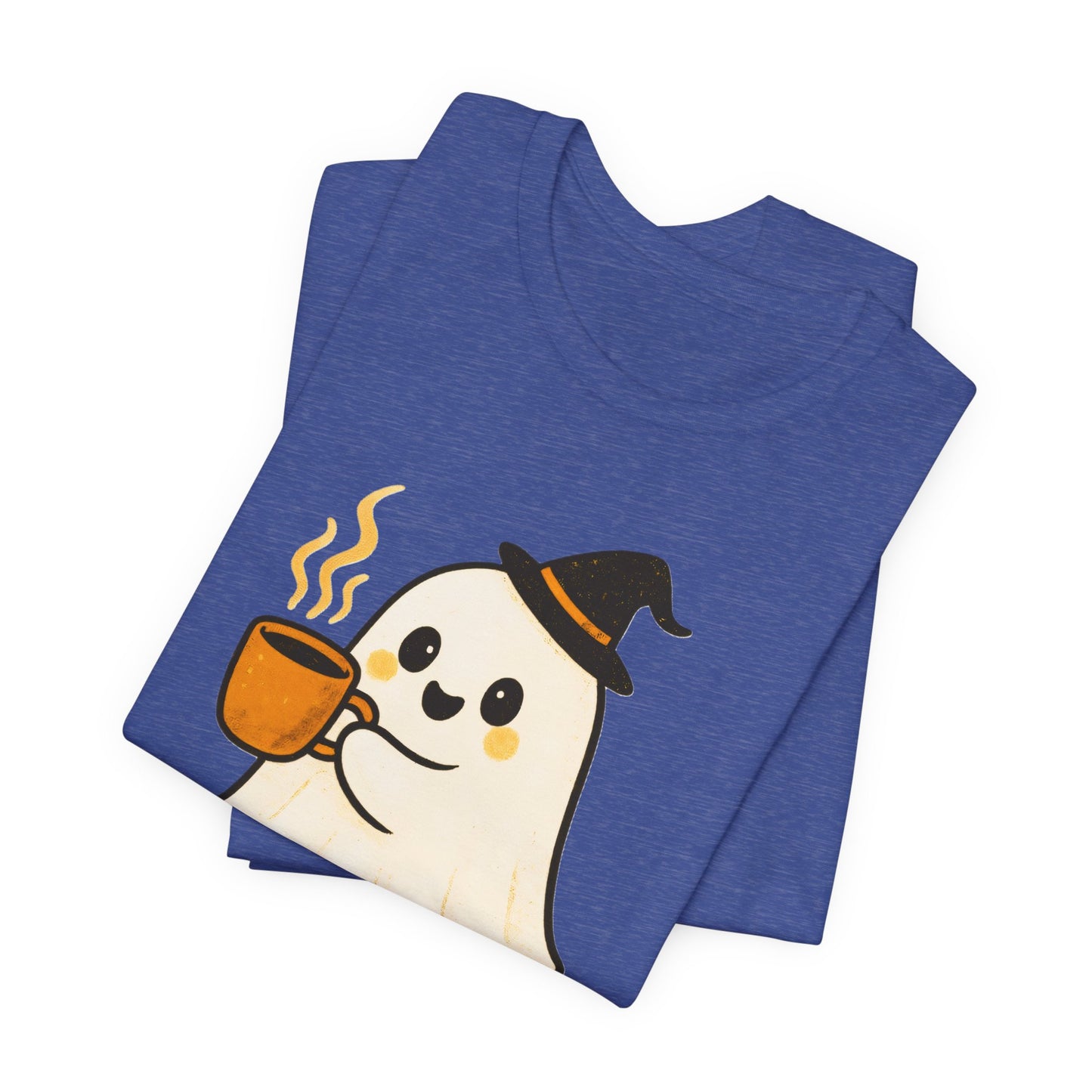 Cute Ghost Coffee Tee, Unisex Halloween Shirt, Funny Pumpkin Spice T-Shirt, Fall Fashion Top, Holiday Gift Idea