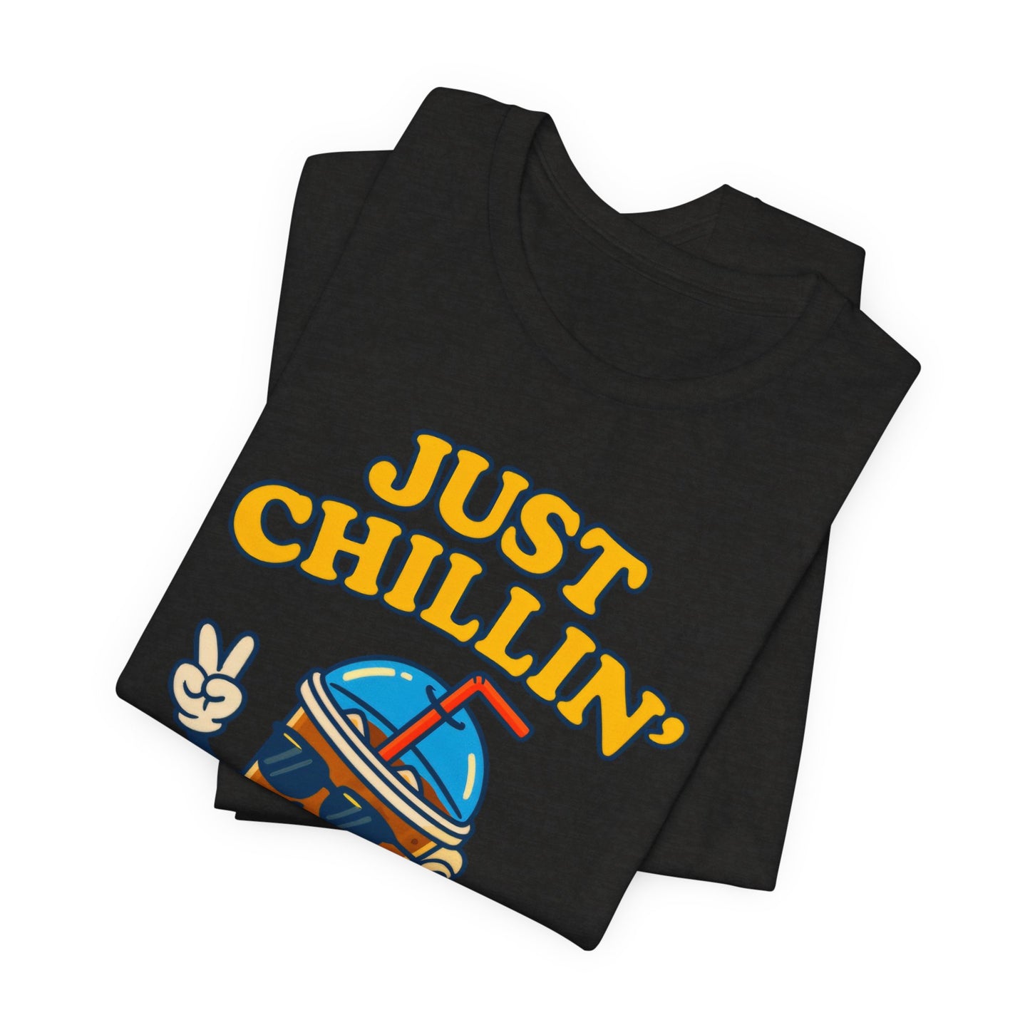 Playful Chillin' Tee, Relaxed Style Tee, Summer Outfit, Casual Wear, Gift for Friends, Beverage Lovers T-Shirt