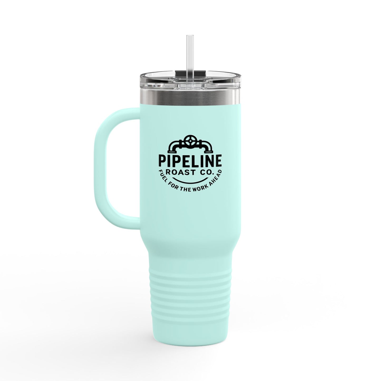 Pipeline Roast Co. 40oz Insulated Tumbler with Handle – Stainless Steel Coffee Travel Mug, Leak-Proof & Double-Wall Vacuum Sealed
