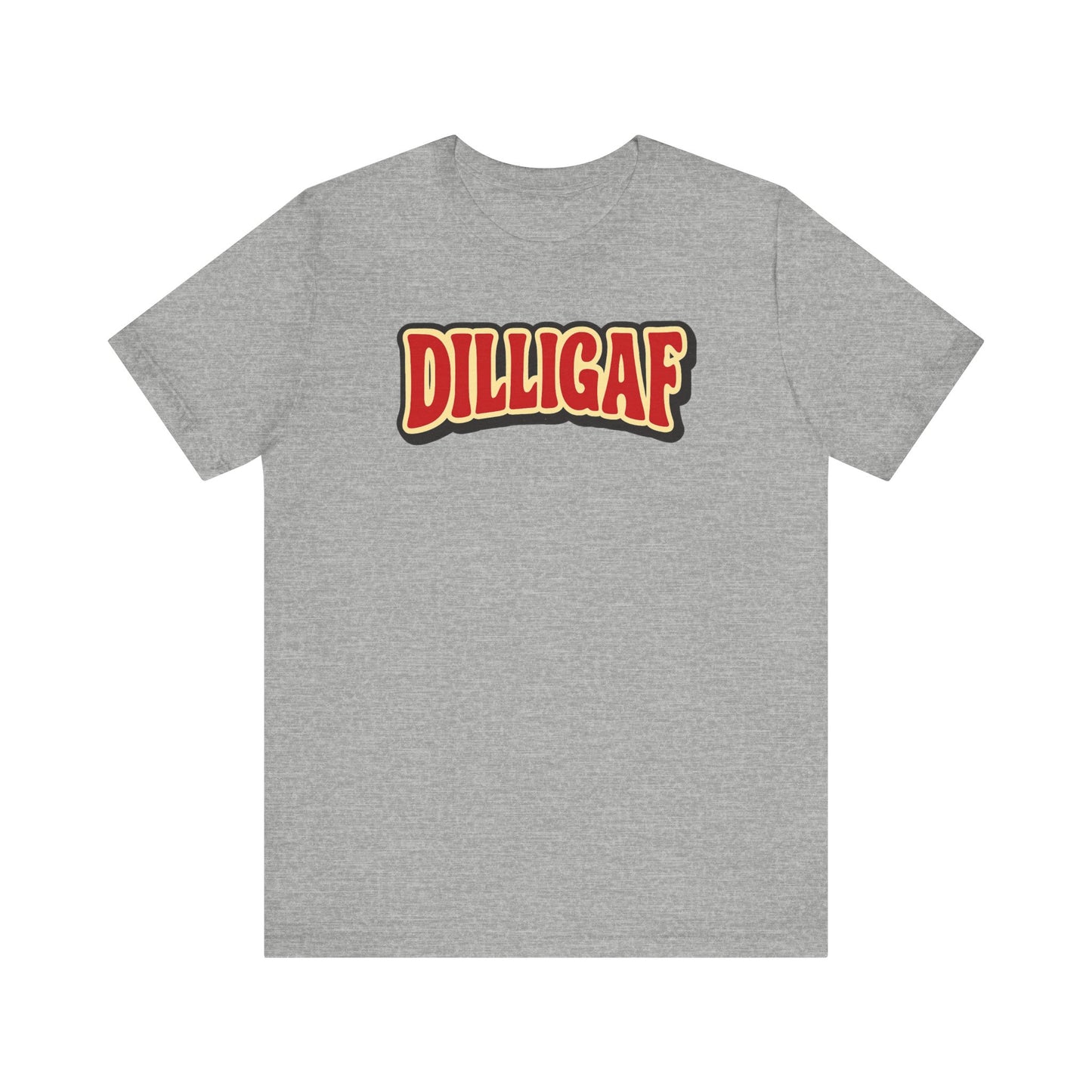 DILLIGAF Unisex Jersey Tee - Casual Fun Shirt for Everyday Wear, Gift Idea for Friends, Party Apparel, Humorous Graphic Tee