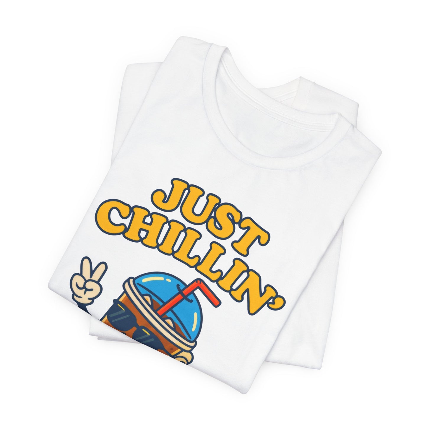 Playful Chillin' Tee, Relaxed Style Tee, Summer Outfit, Casual Wear, Gift for Friends, Beverage Lovers T-Shirt