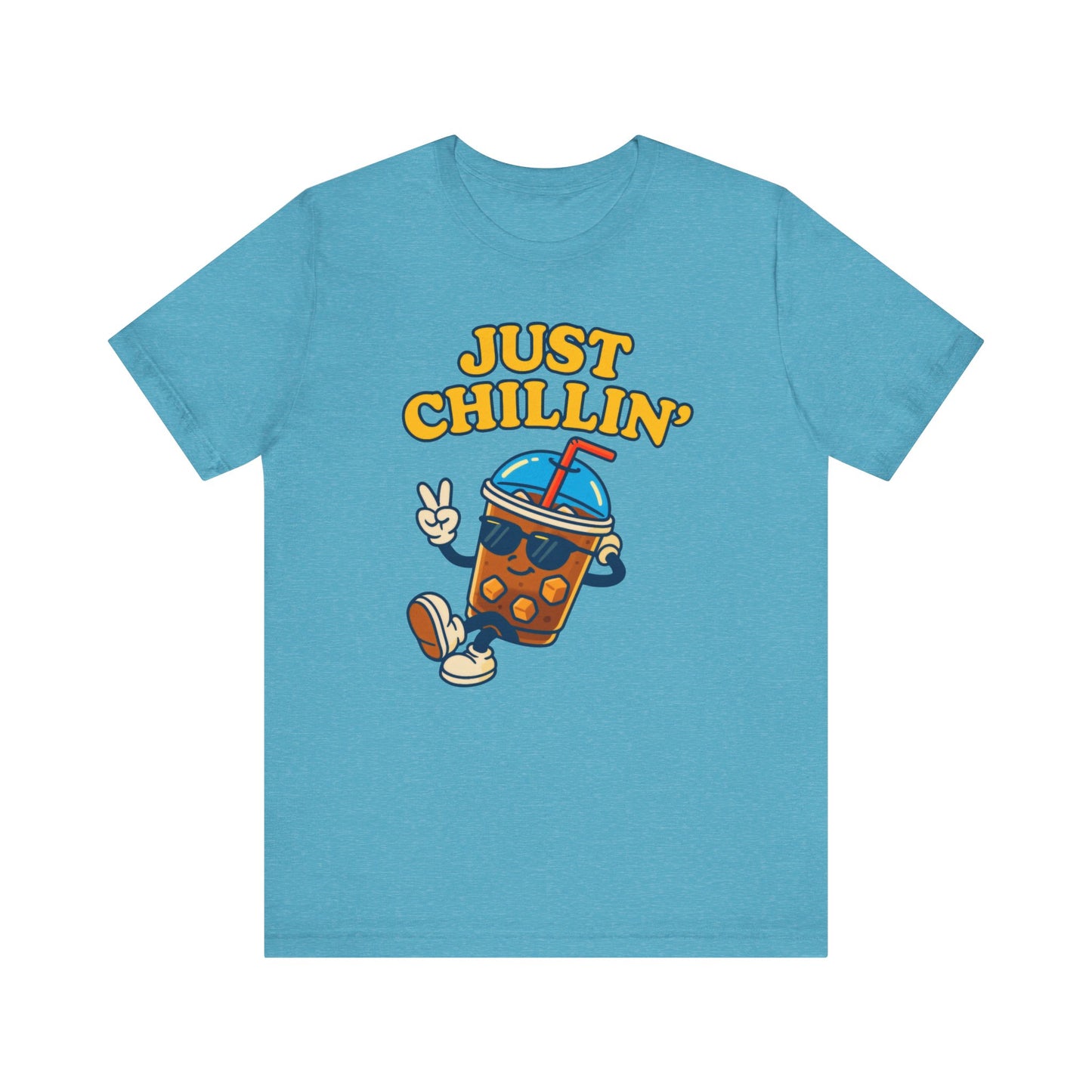 Playful Chillin' Tee, Relaxed Style Tee, Summer Outfit, Casual Wear, Gift for Friends, Beverage Lovers T-Shirt