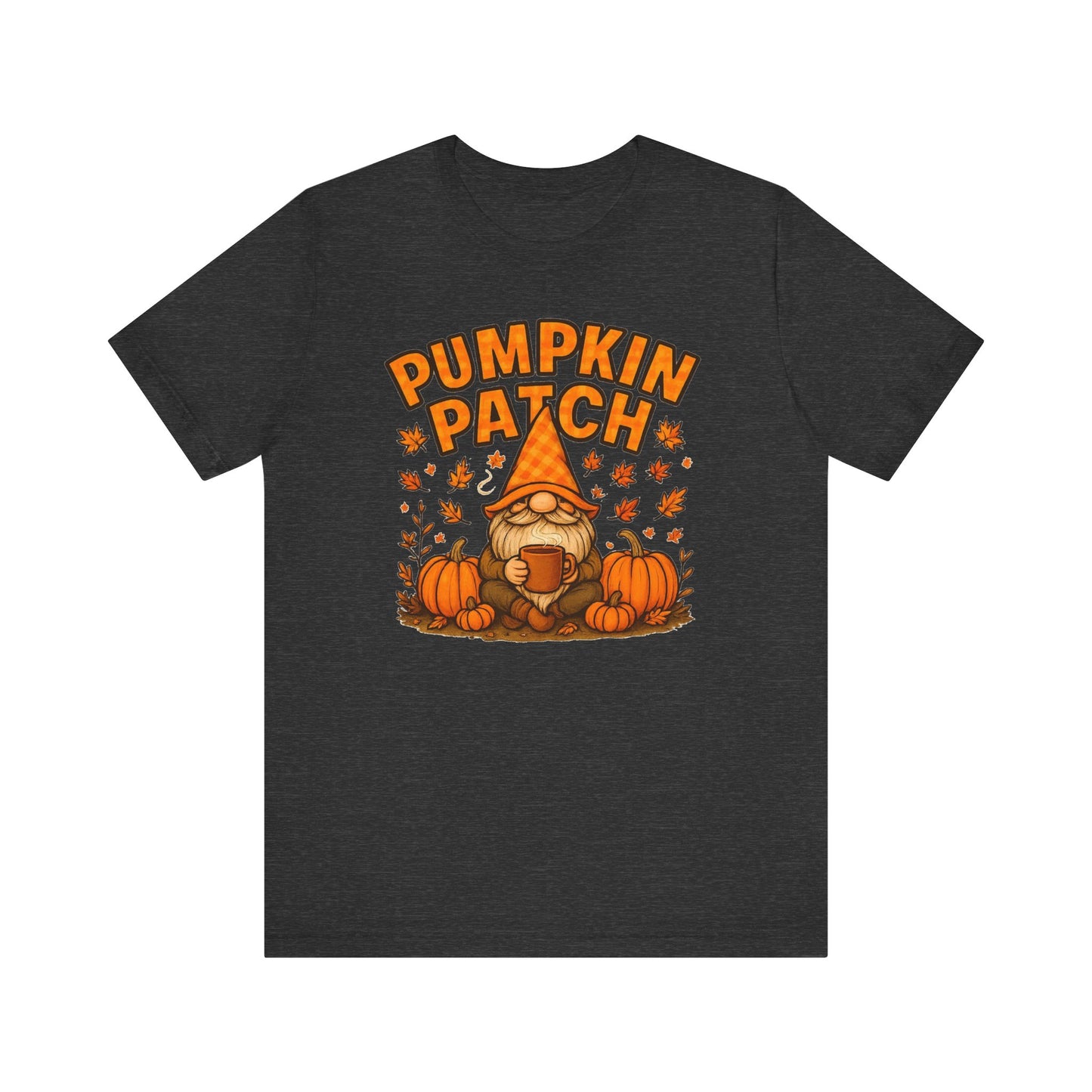 Fall Pumpkin Patch Tee, Cozy Autumn T-Shirt, Seasonal Gnome Shirt, Halloween Fun Apparel, Graphic Tee for Nature Lovers