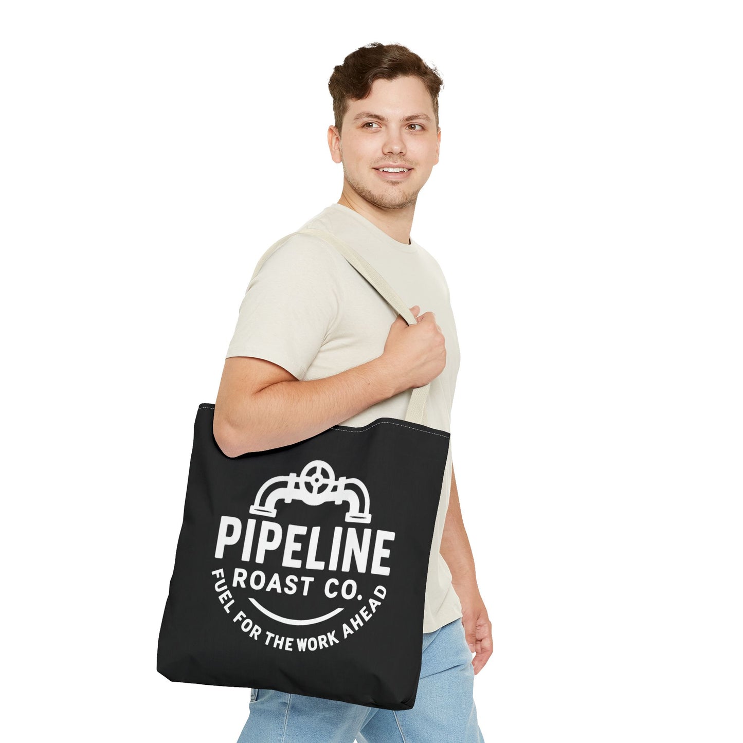 Pipeline Roast Co. 18x18 Branded Tote Bag – Durable Polyester Carryall for Everyday Use