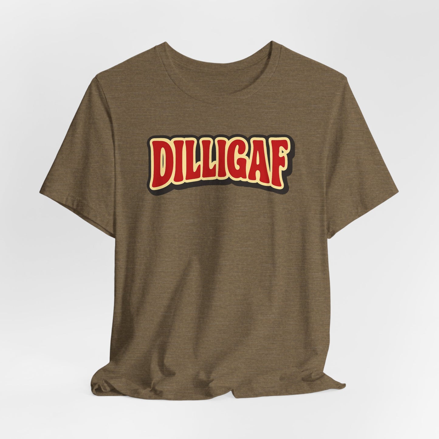 DILLIGAF Unisex Jersey Tee - Casual Fun Shirt for Everyday Wear, Gift Idea for Friends, Party Apparel, Humorous Graphic Tee