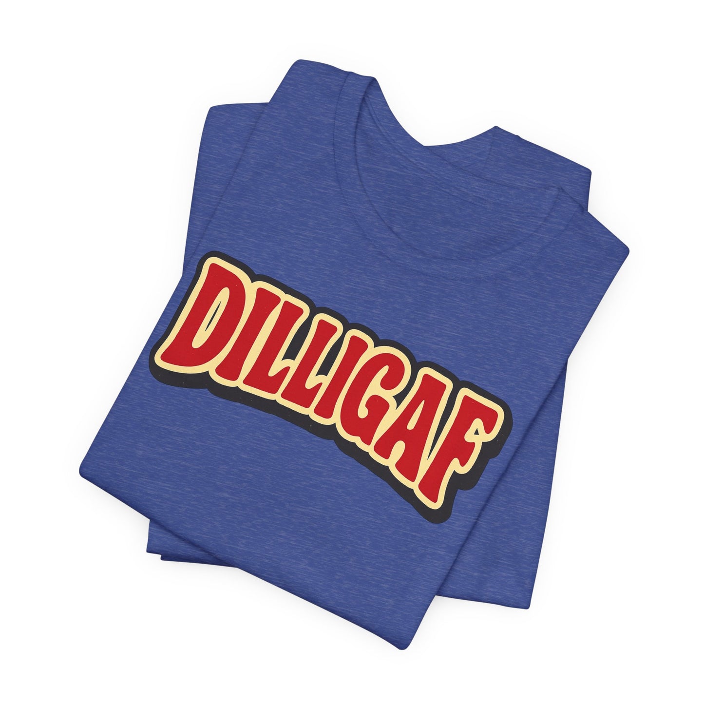 DILLIGAF Unisex Jersey Tee - Casual Fun Shirt for Everyday Wear, Gift Idea for Friends, Party Apparel, Humorous Graphic Tee