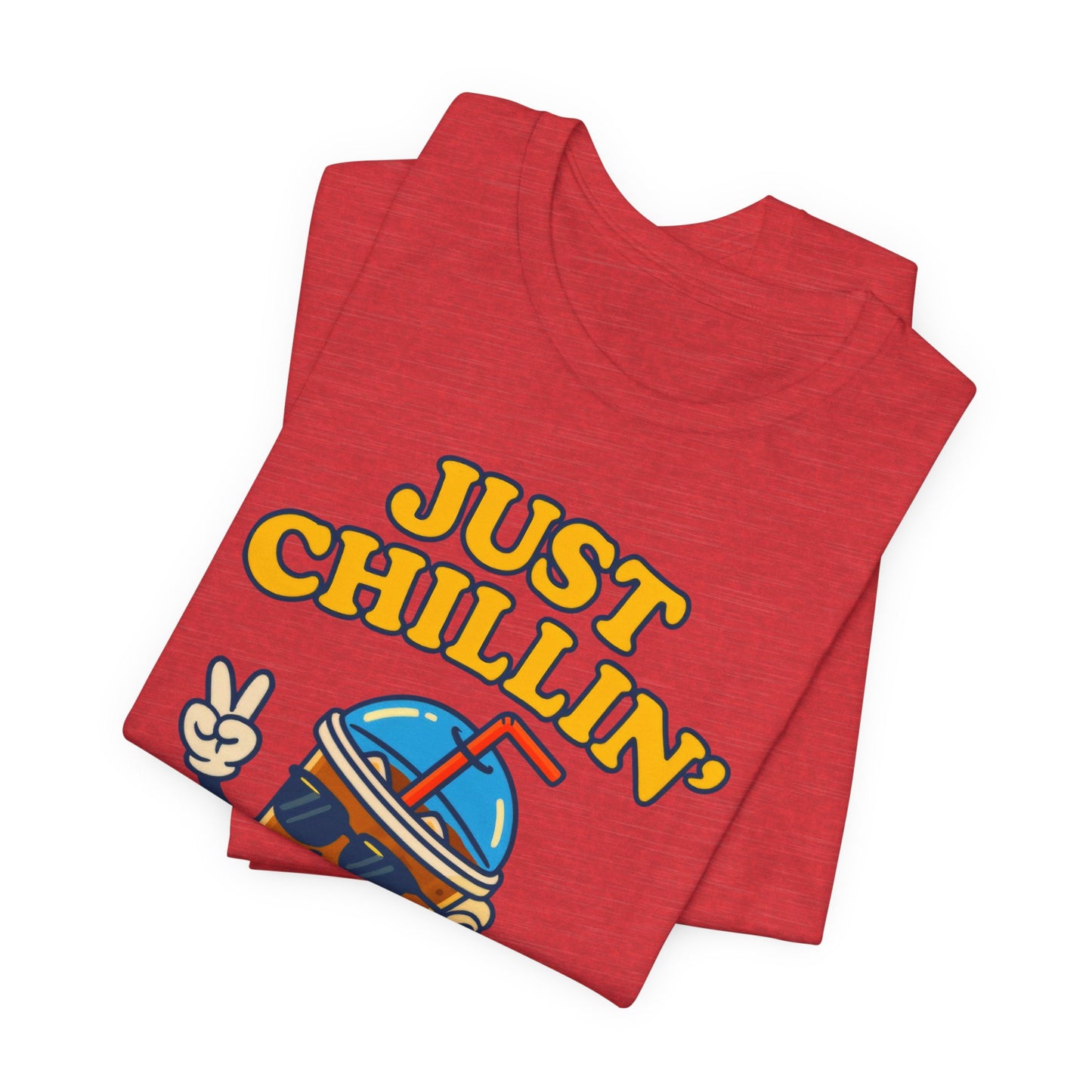 Playful Chillin' Tee, Relaxed Style Tee, Summer Outfit, Casual Wear, Gift for Friends, Beverage Lovers T-Shirt
