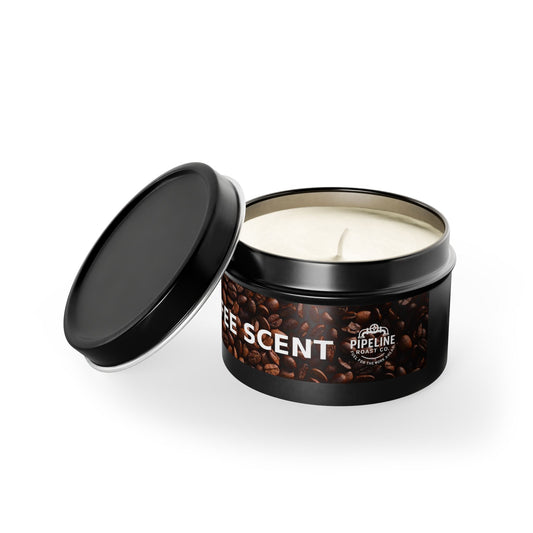 Pipeline Roast Co. Coffee-Scented Tin Candle | Hand-Poured Soy Wax, Cozy Gift for Coffee Lovers