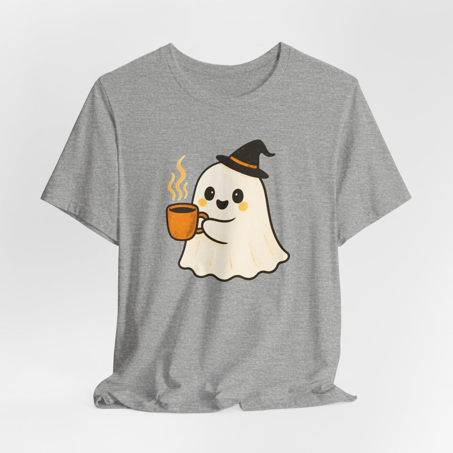 Cute Ghost Coffee Tee, Unisex Halloween Shirt, Funny Pumpkin Spice T-Shirt, Fall Fashion Top, Holiday Gift Idea